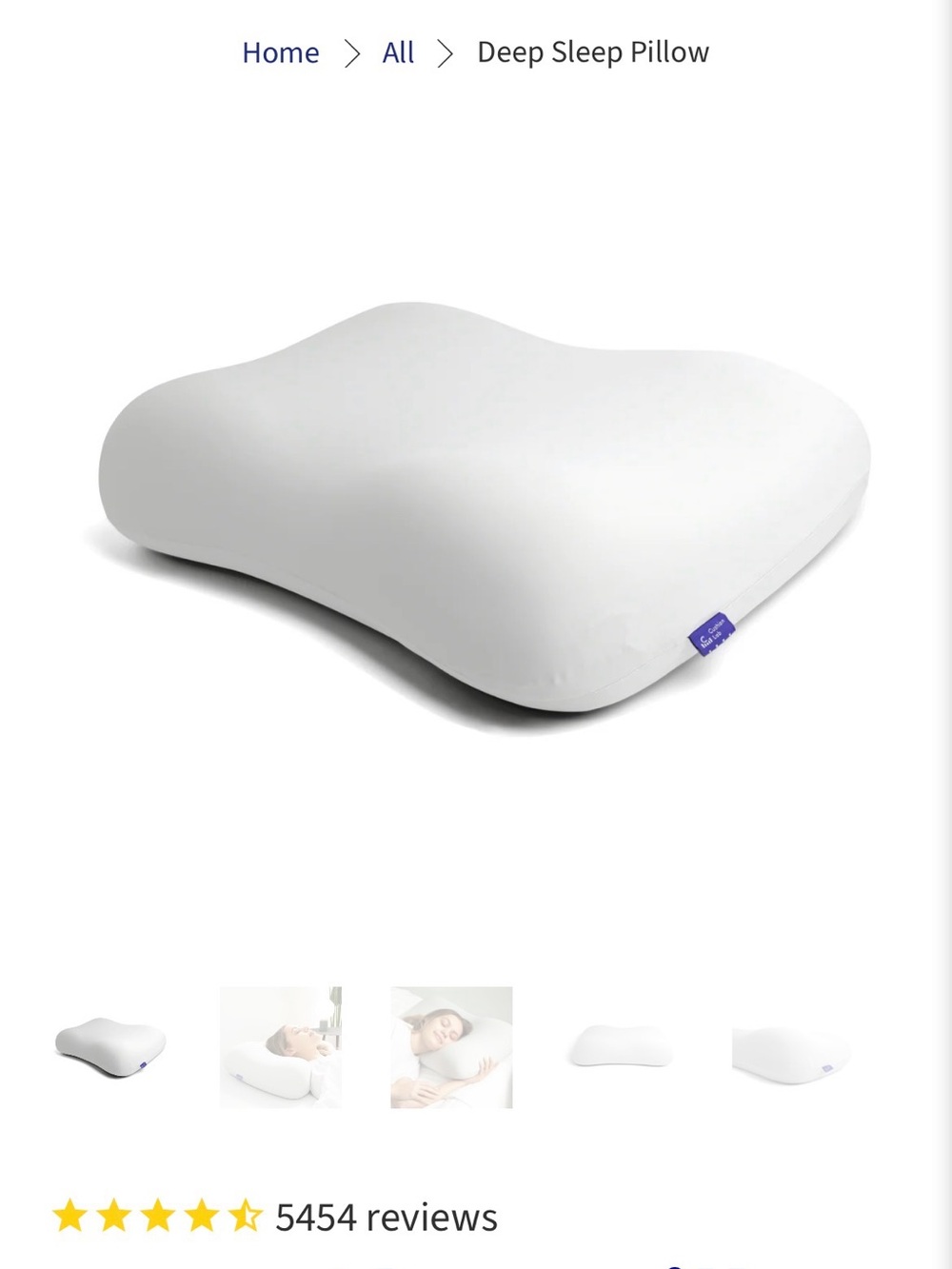 Contour Support Pillow by Deep Sleep - White